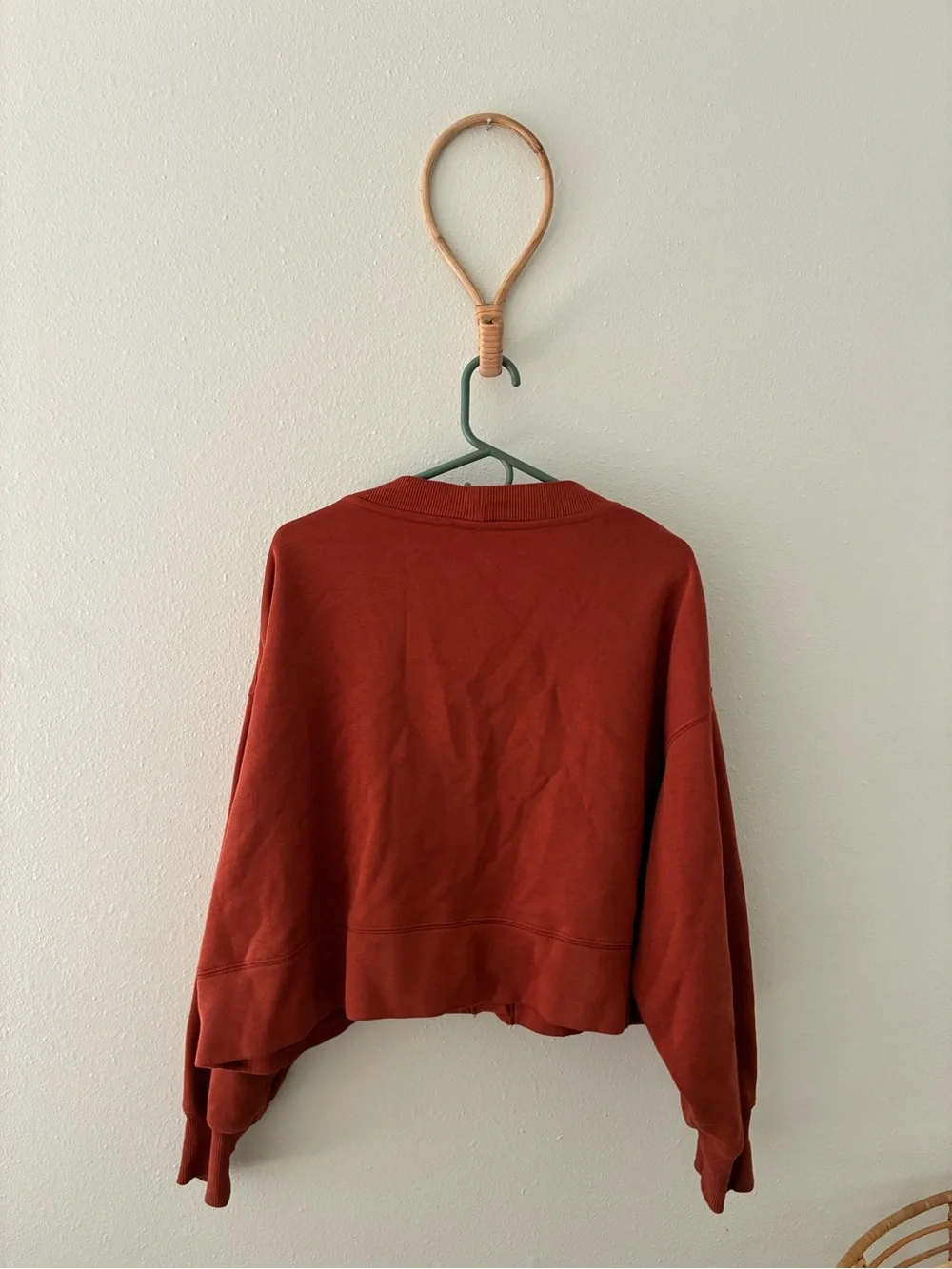 Nike Women's Rust Red V-Neck Button Cardigan Jacket